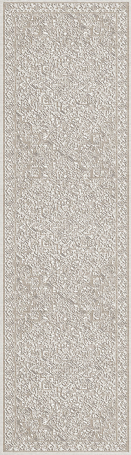 Hudson Transitional Beige/Cream Medallion High-Low Rug