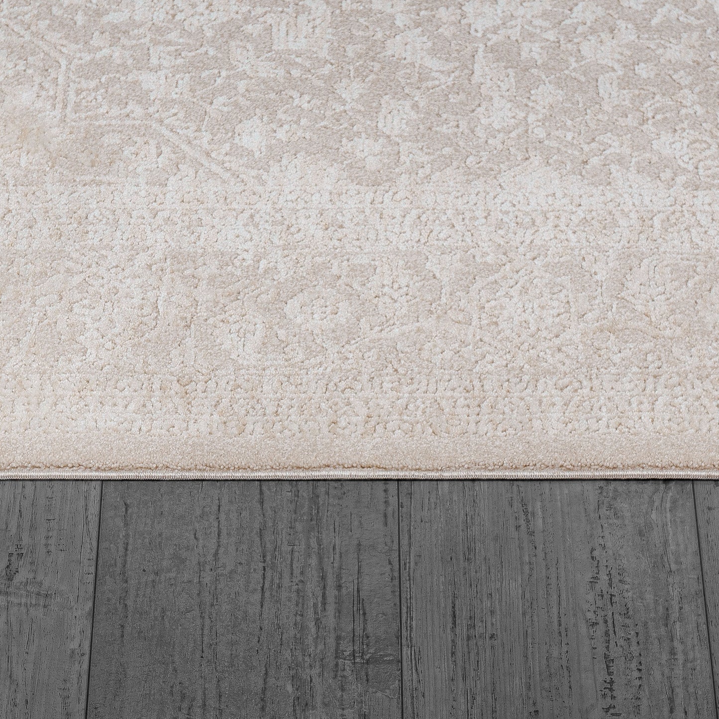 Hudson Transitional Beige/Cream Medallion High-Low Rug