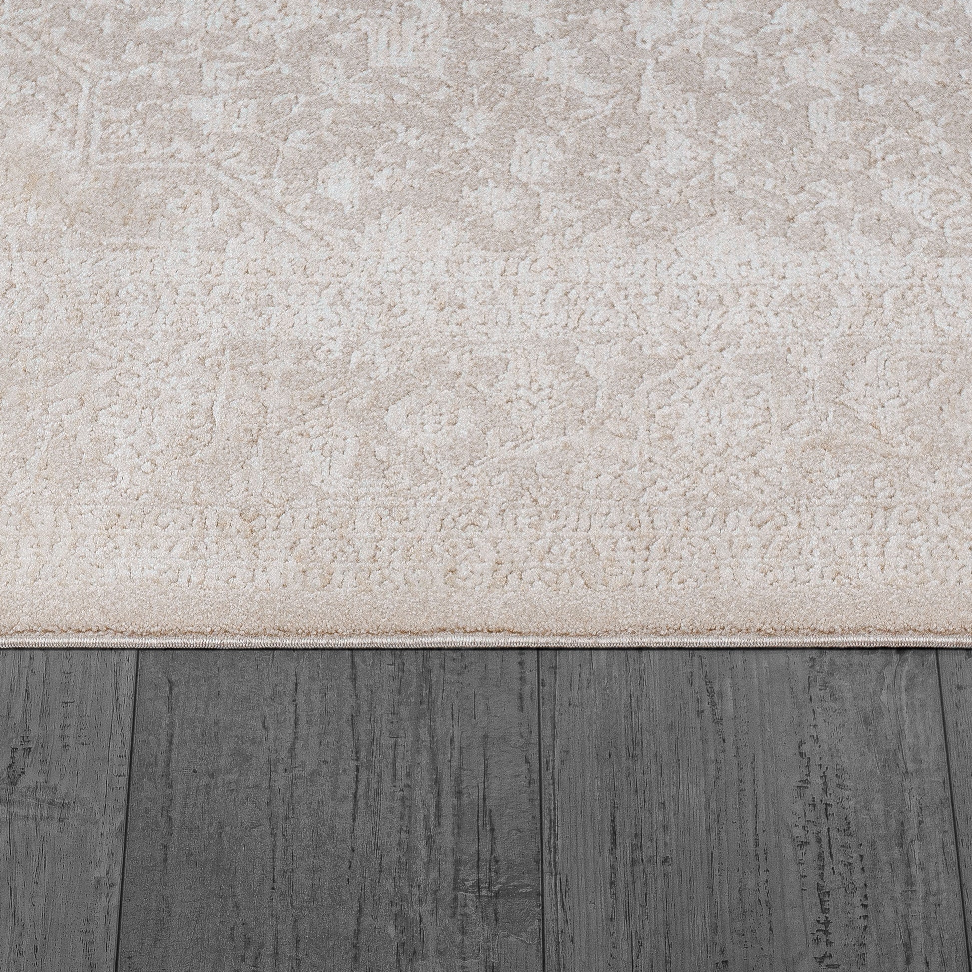 Hudson Transitional Beige/Cream Medallion High-Low Rug