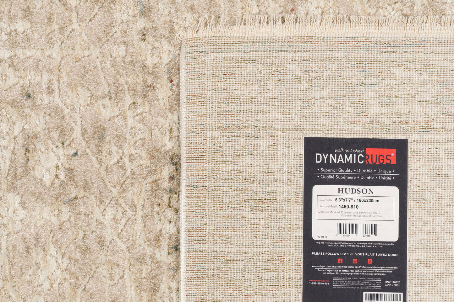 Hudson Transitional Beige/Cream Moroccan High-Low Rug