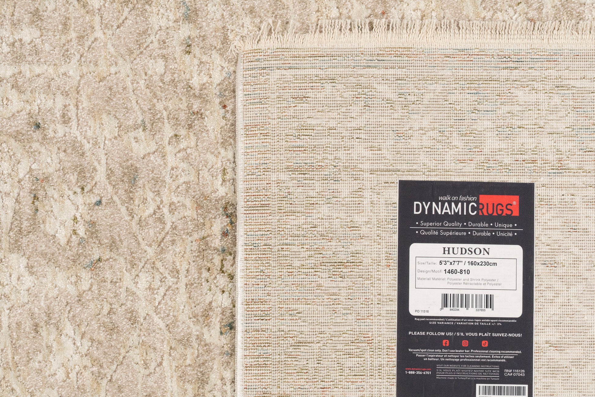 Hudson Transitional Beige/Cream Moroccan High-Low Rug