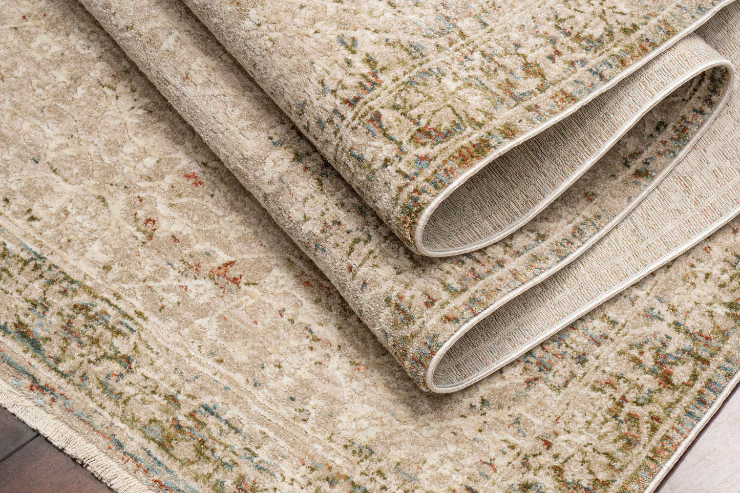 Hudson Transitional Beige/Cream Moroccan High-Low Rug