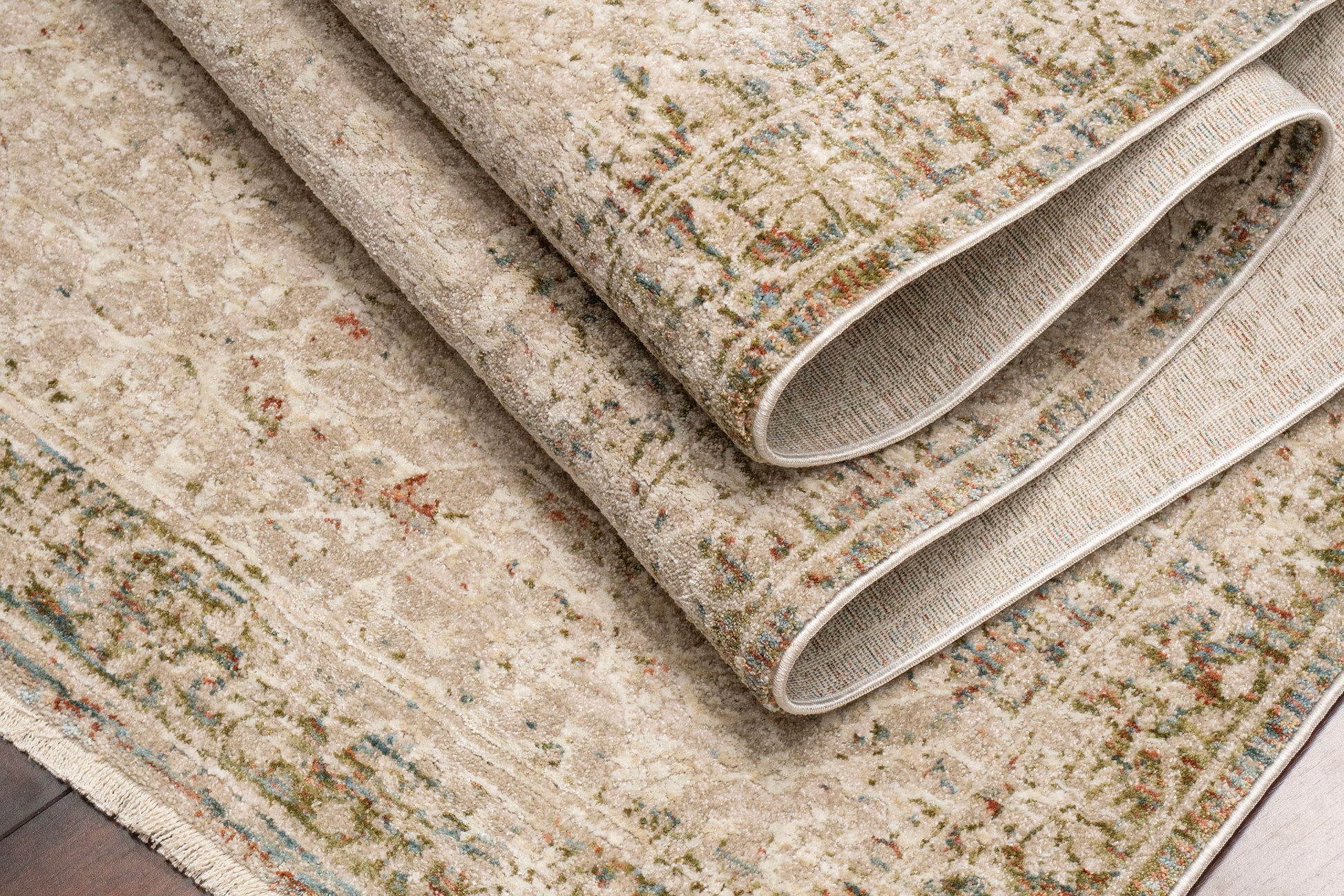 Hudson Transitional Beige/Cream Moroccan High-Low Rug