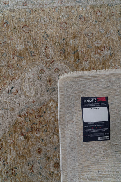 Hudson Traditional Gold/Cream Medallion Medium Pile Rug