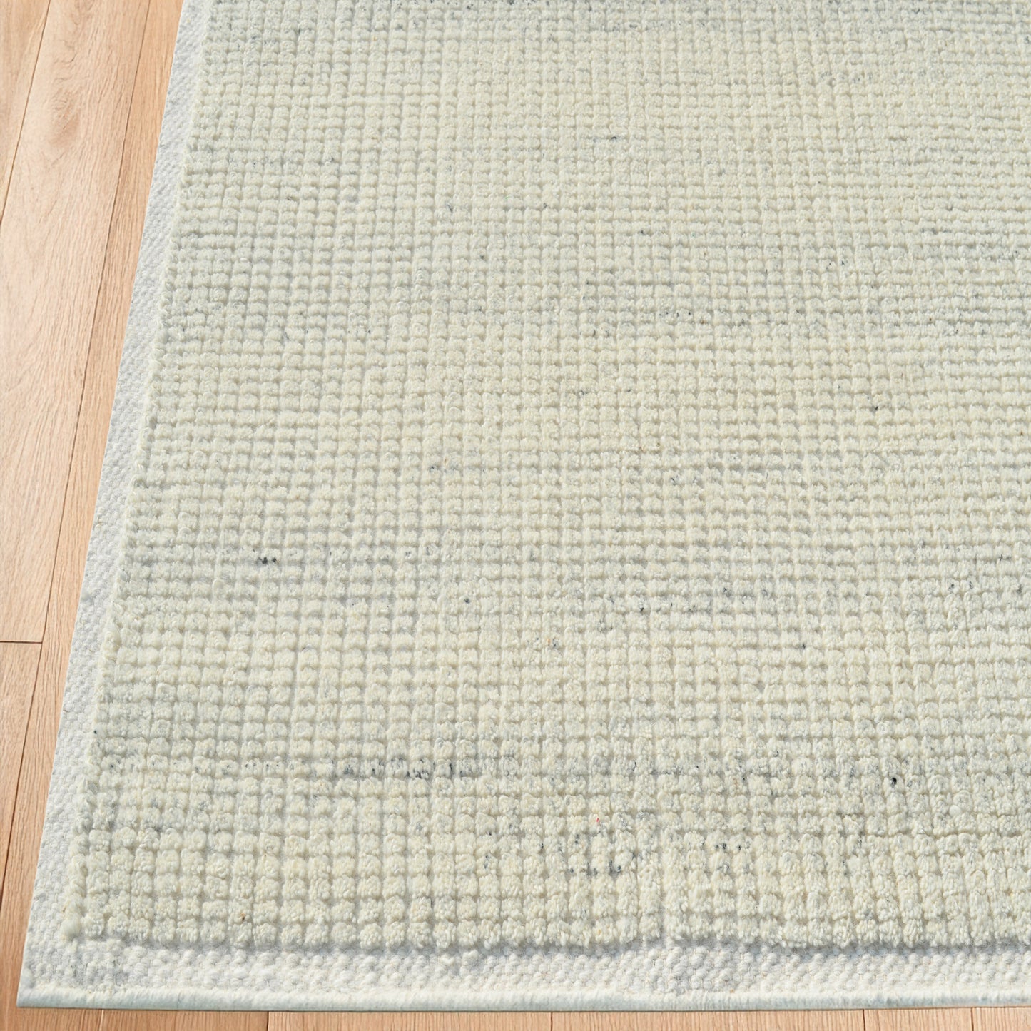 Ivy Modern Ivory/Silver Solid Medium Pile Rug