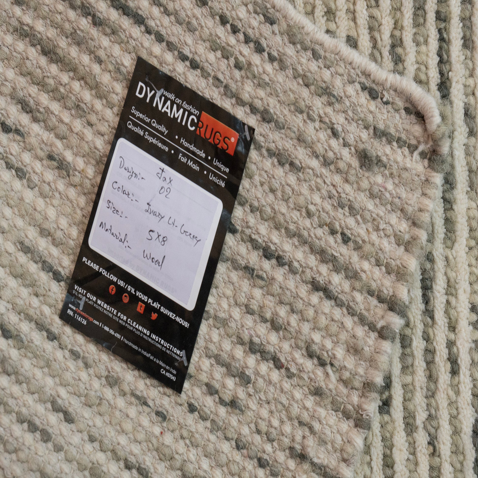 Jax Modern Ivory/Sage Striped Medium Pile Rug