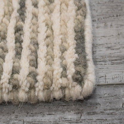 Jax Modern Ivory/Sage Striped Medium Pile Rug