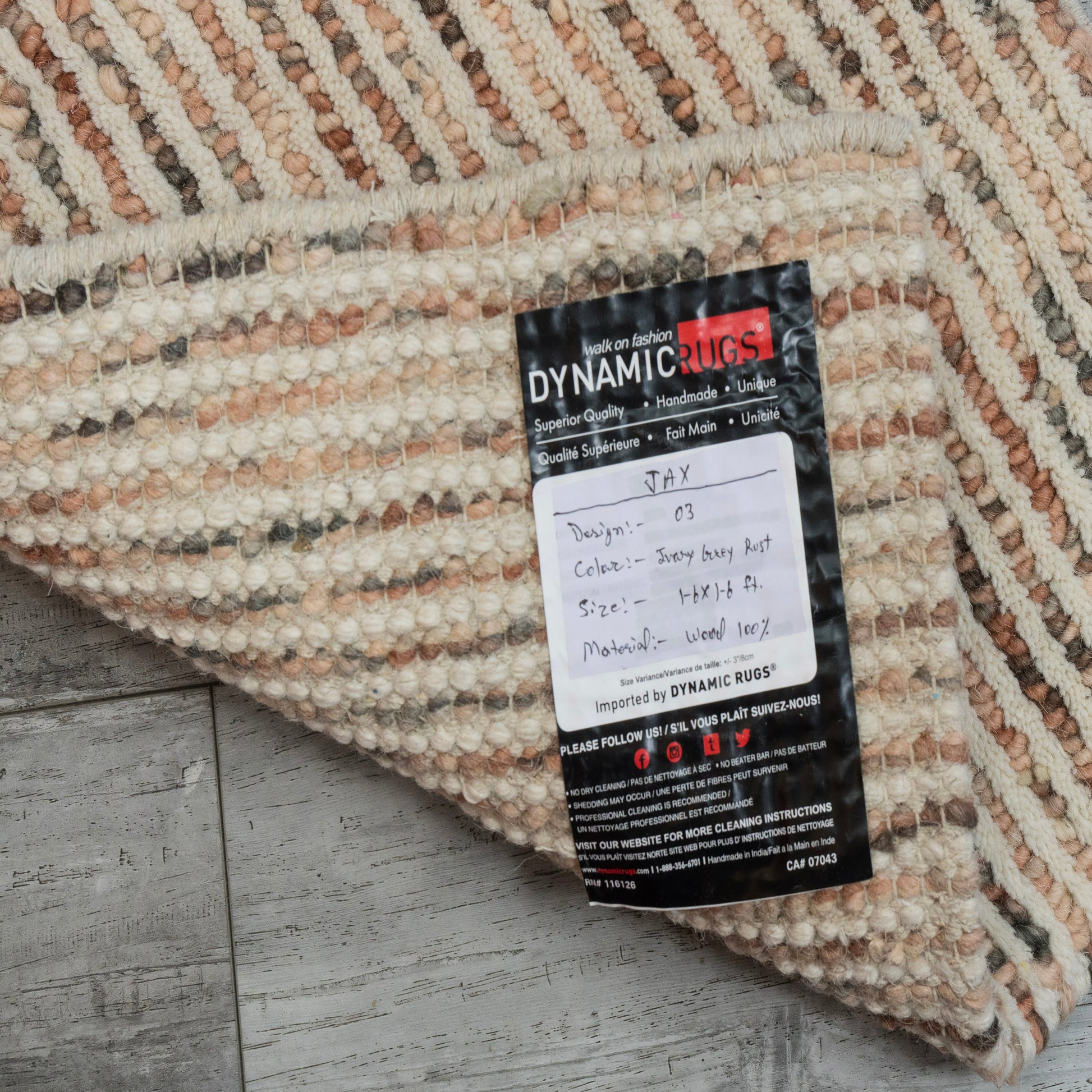 Jax Modern Ivory/Grey/Rust Striped Medium Pile Rug