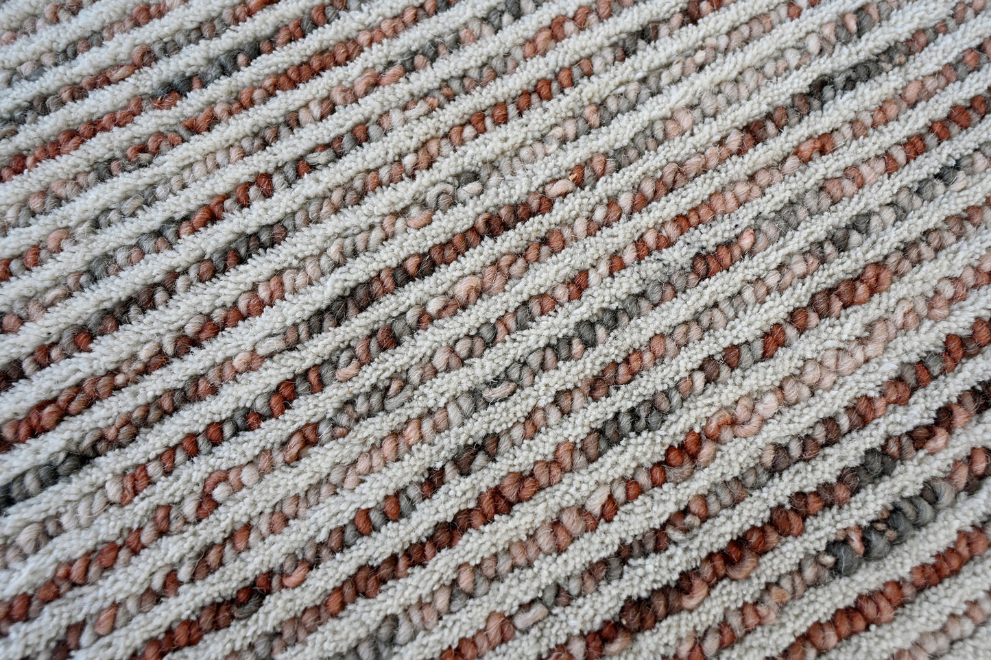 Jax Modern Ivory/Grey/Rust Striped Medium Pile Rug