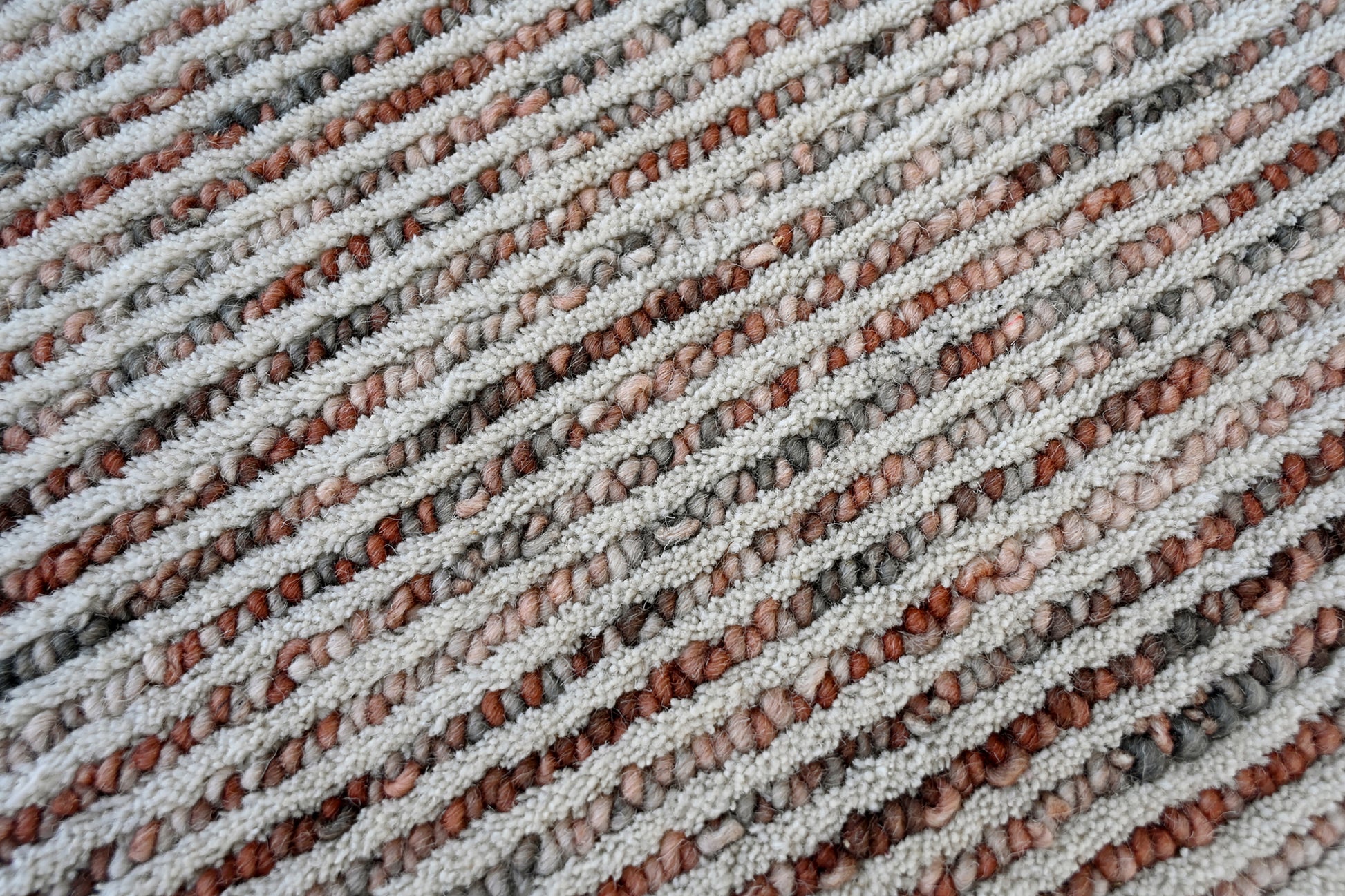 Jax Modern Ivory/Grey/Rust Striped Medium Pile Rug