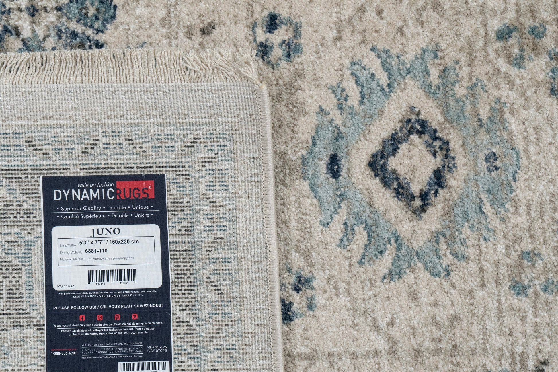Juno Transitional Beige Distressed Medium Pile Rug