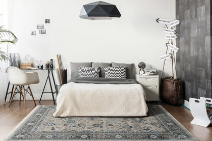 Juno Transitional Beige Distressed Medium Pile Rug