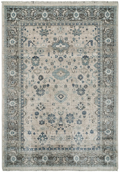 Juno Transitional Beige Distressed Medium Pile Rug
