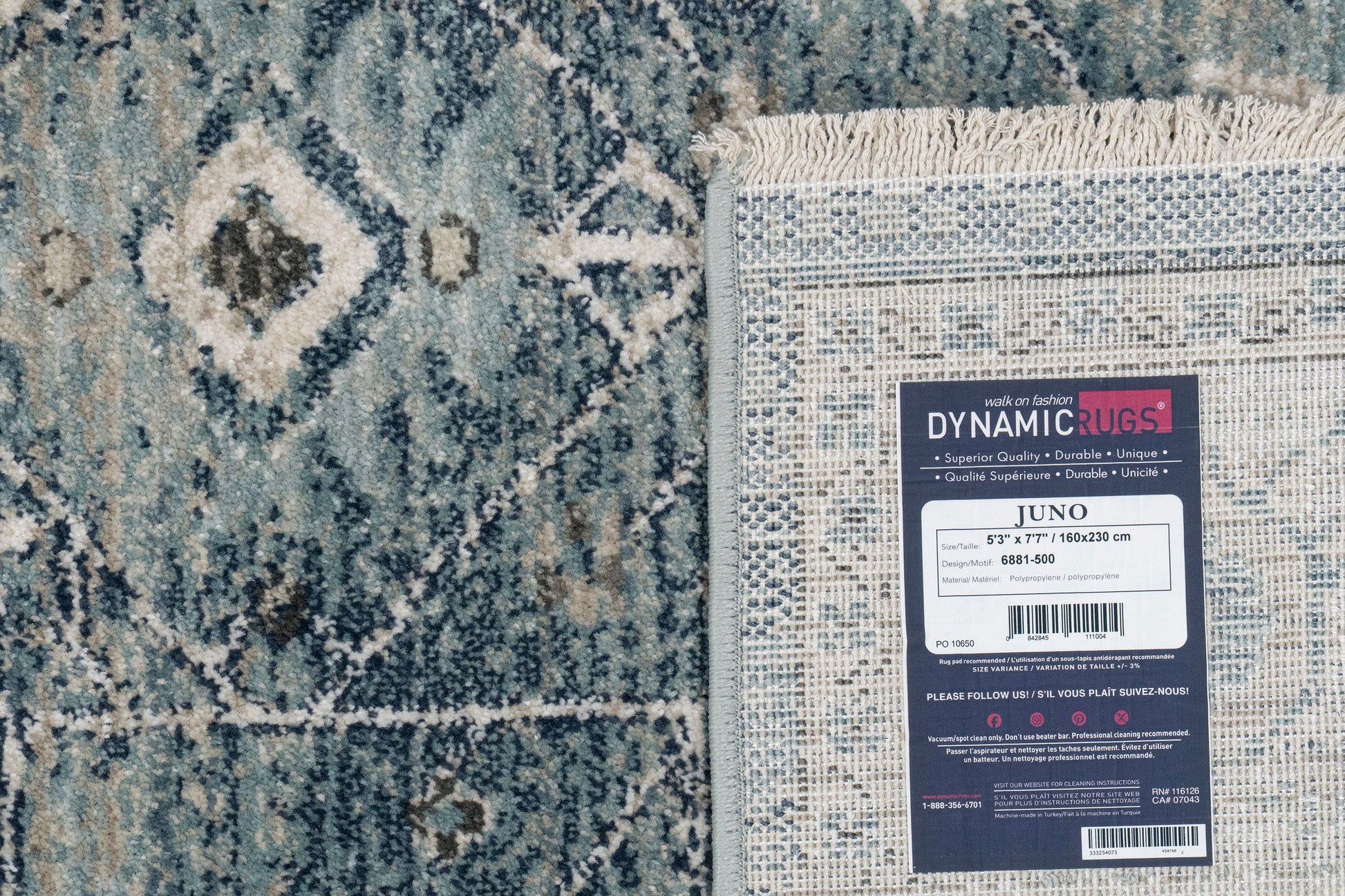 Juno Transitional Light Blue Distressed Medium Pile Rug