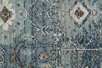Juno Transitional Light Blue Distressed Medium Pile Rug