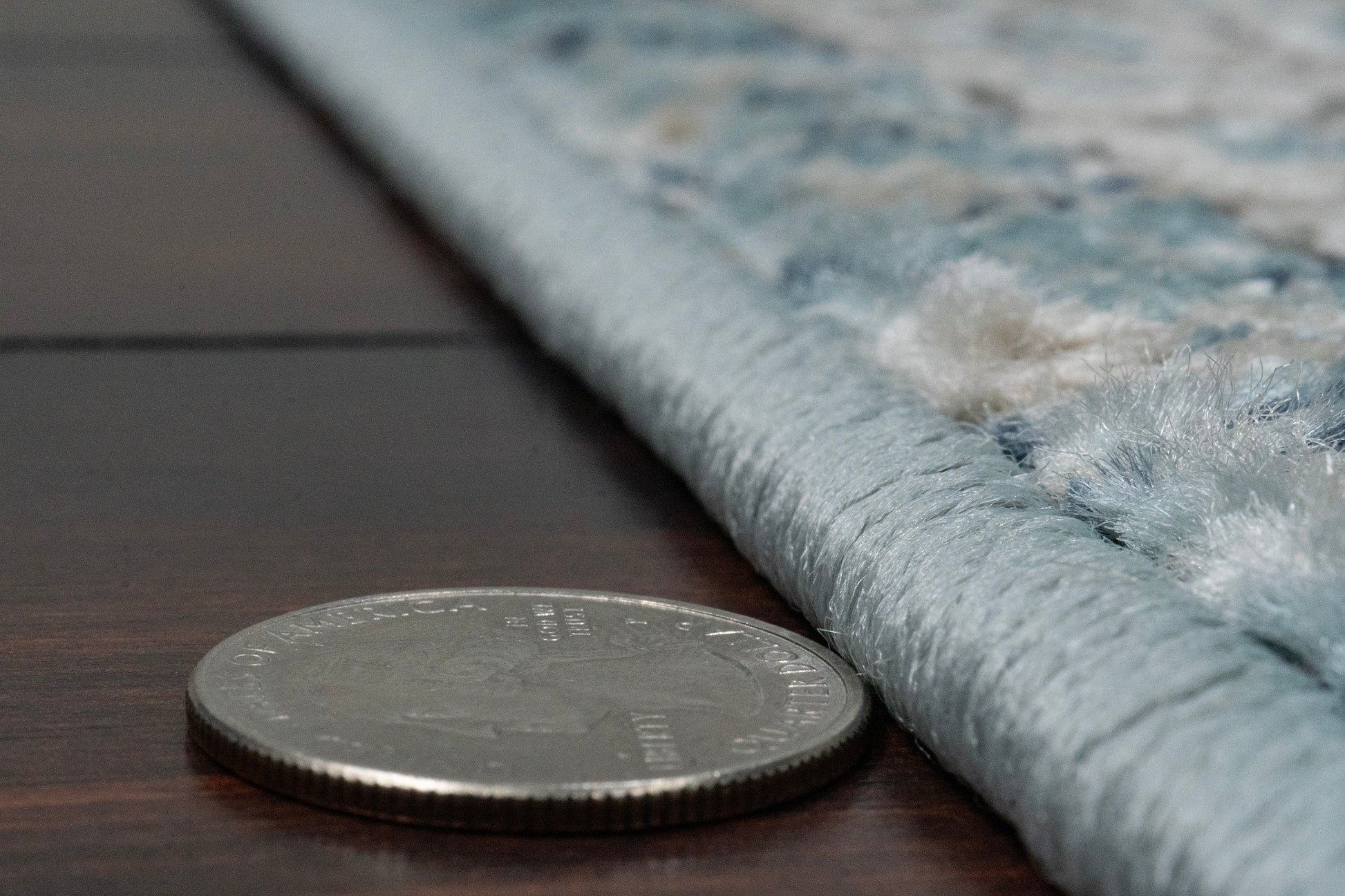 Juno Transitional Light Blue Distressed Medium Pile Rug