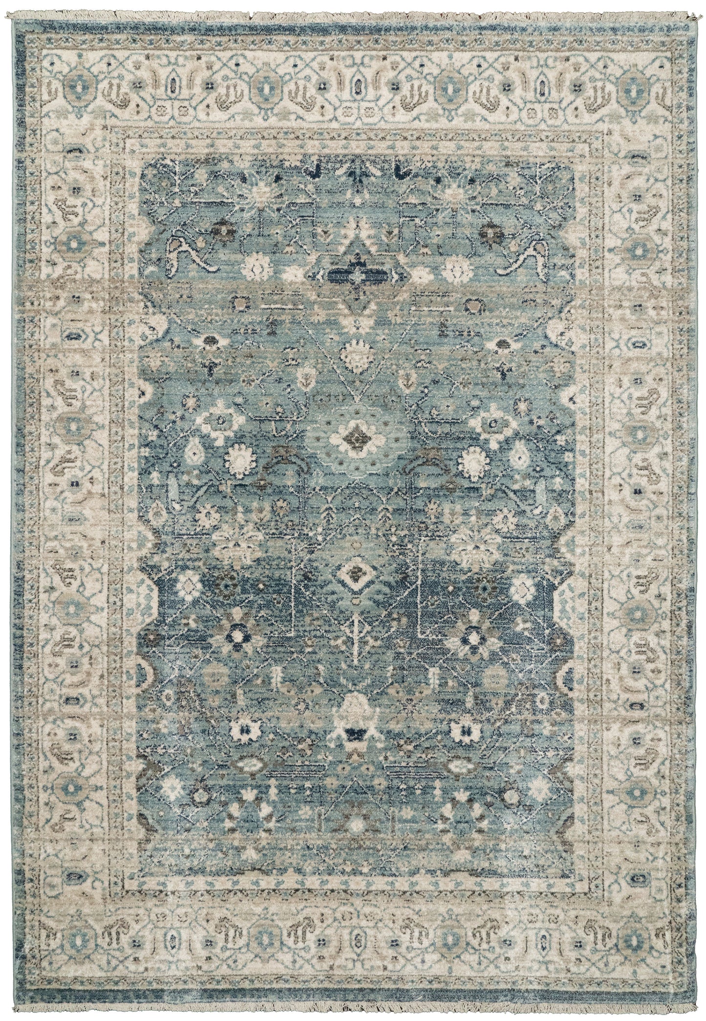 Juno Transitional Light Blue Distressed Medium Pile Rug