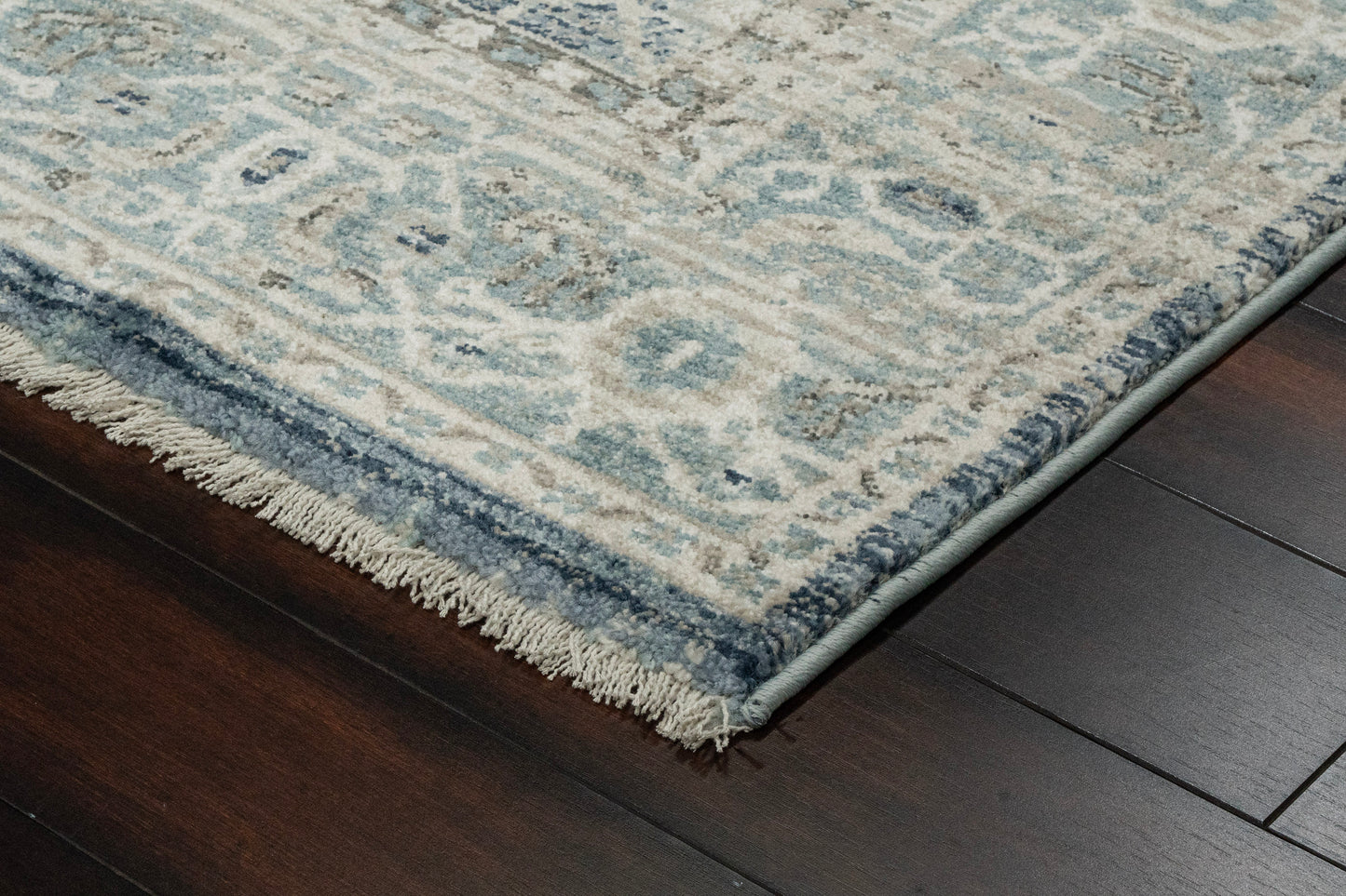 Juno Transitional Blue Distressed Medium Pile Rug