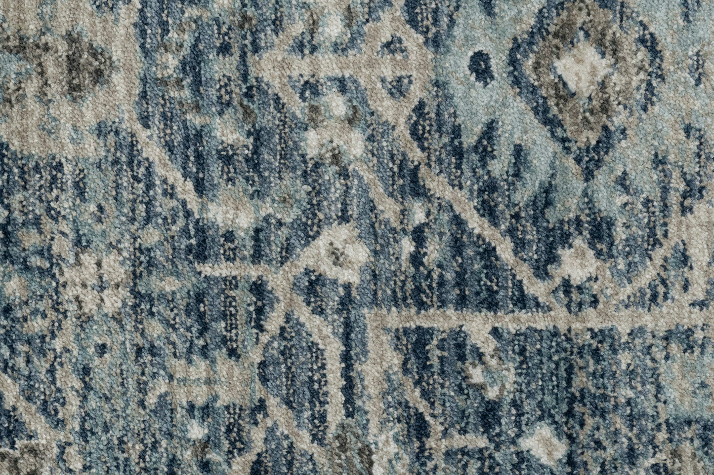 Juno Transitional Blue Distressed Medium Pile Rug