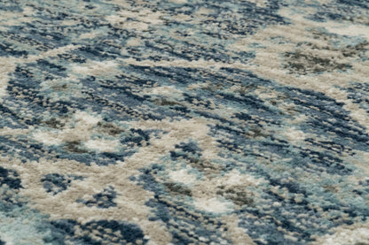 Juno Transitional Blue Distressed Medium Pile Rug