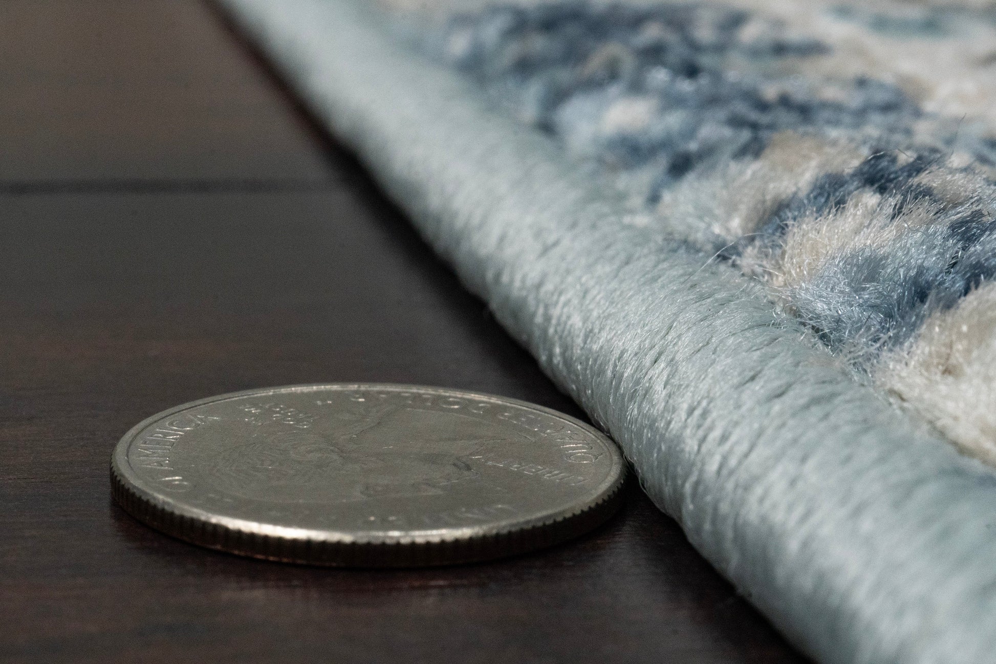 Juno Transitional Blue Distressed Medium Pile Rug