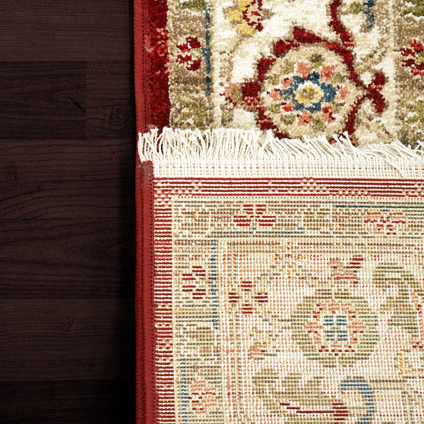 Juno Transitional Ivory/Red Floral Medium Pile Rug