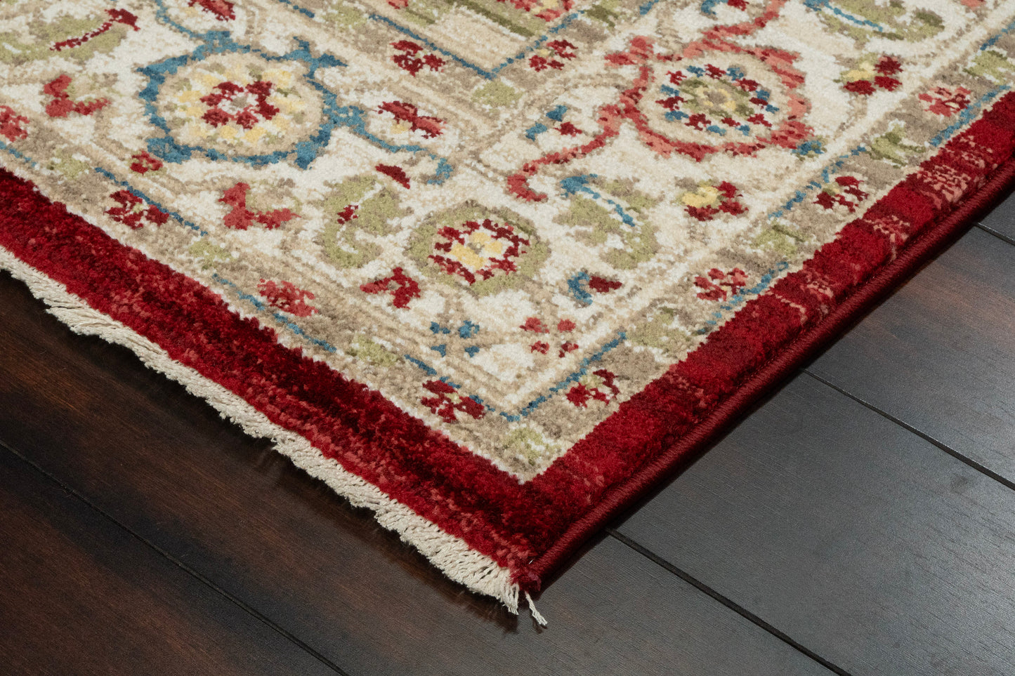 Juno Transitional Ivory/Red Floral Medium Pile Rug