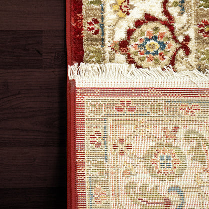 Juno Transitional Ivory/Red Floral Medium Pile Rug