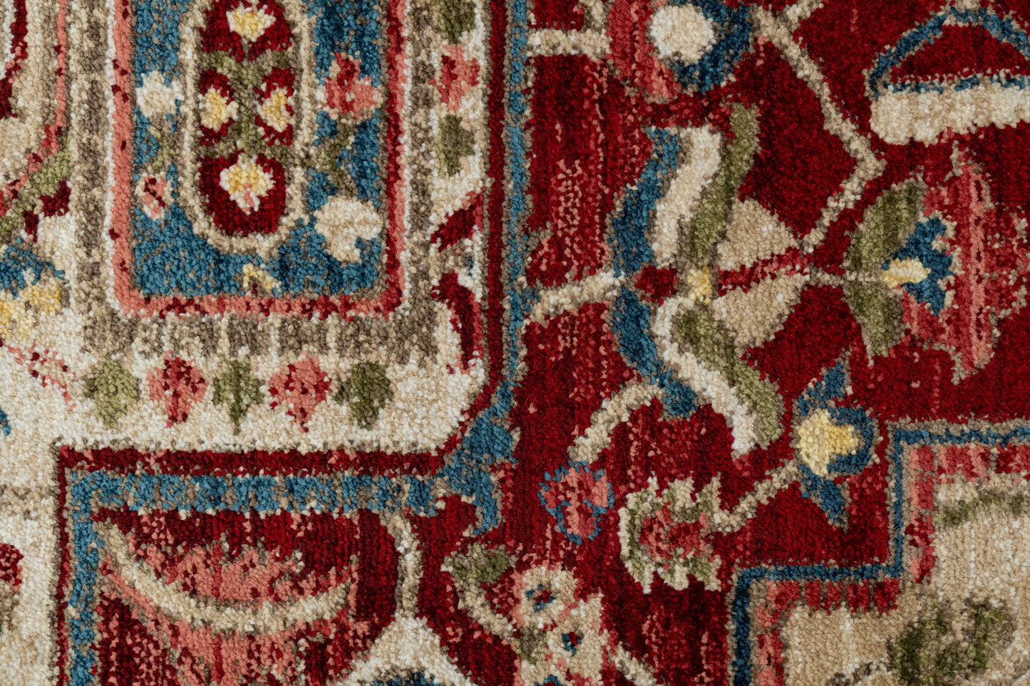 Juno Transitional Ivory/Red Floral Medium Pile Rug