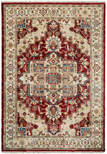 Juno Transitional Ivory/Red Floral Medium Pile Rug