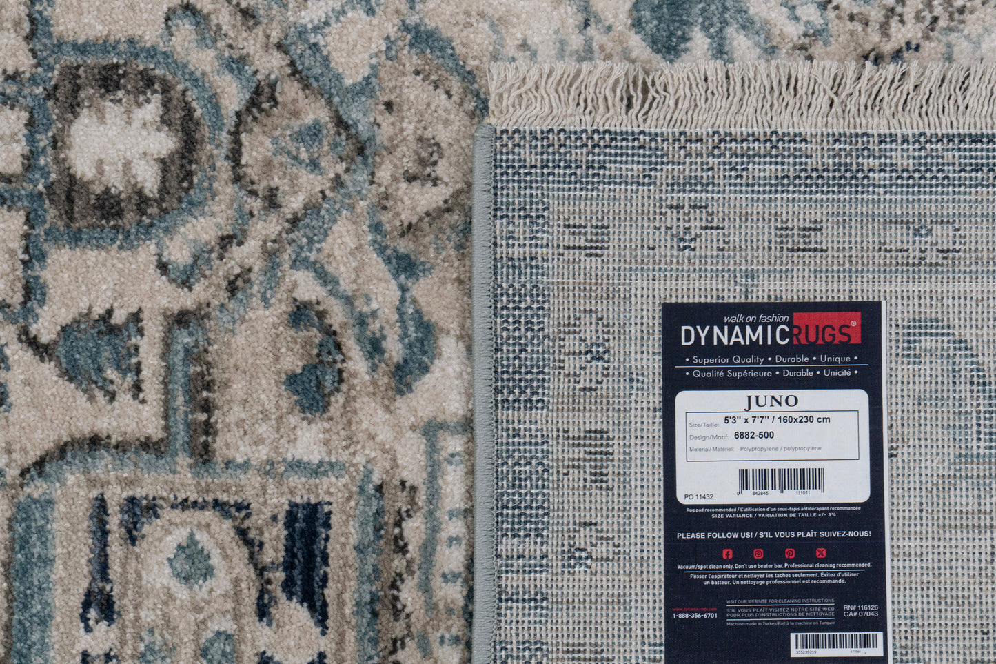 Juno Transitional Light Blue/Cream Distressed Medium Pile Rug