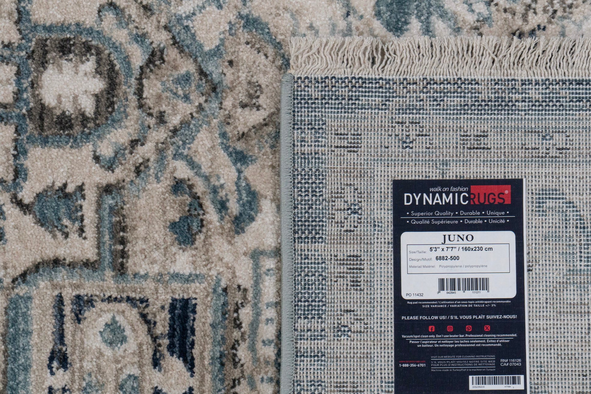 Juno Transitional Light Blue/Cream Distressed Medium Pile Rug