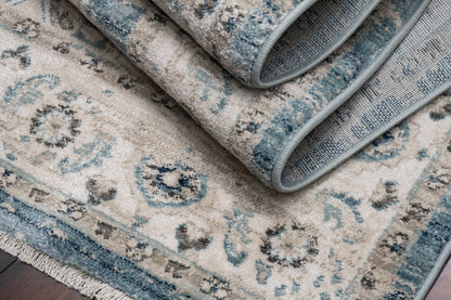 Juno Transitional Light Blue/Cream Distressed Medium Pile Rug