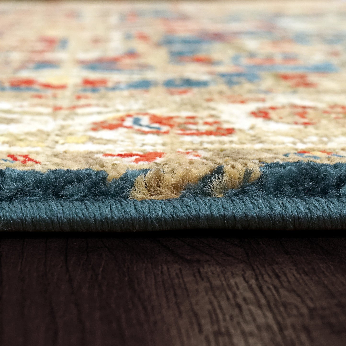 Juno Transitional Navy/Red Floral Medium Pile Rug