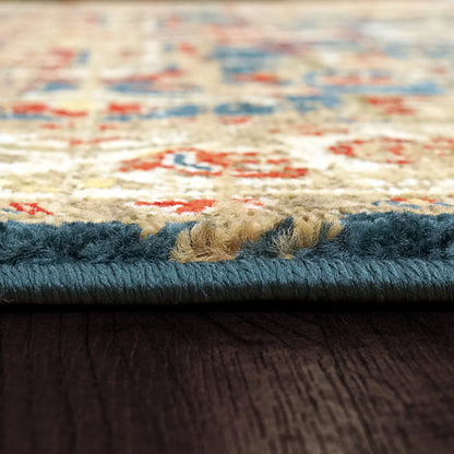 Juno Transitional Navy/Red Floral Medium Pile Rug