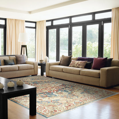 Juno Transitional Navy/Red Floral Medium Pile Rug