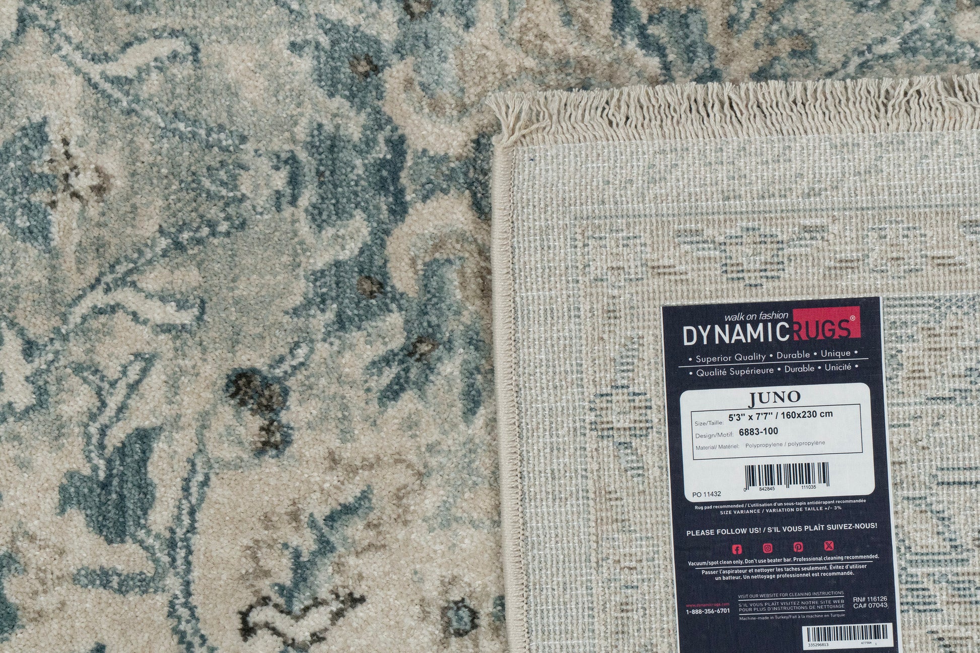 Juno Transitional Cream Floral Medium Pile Rug