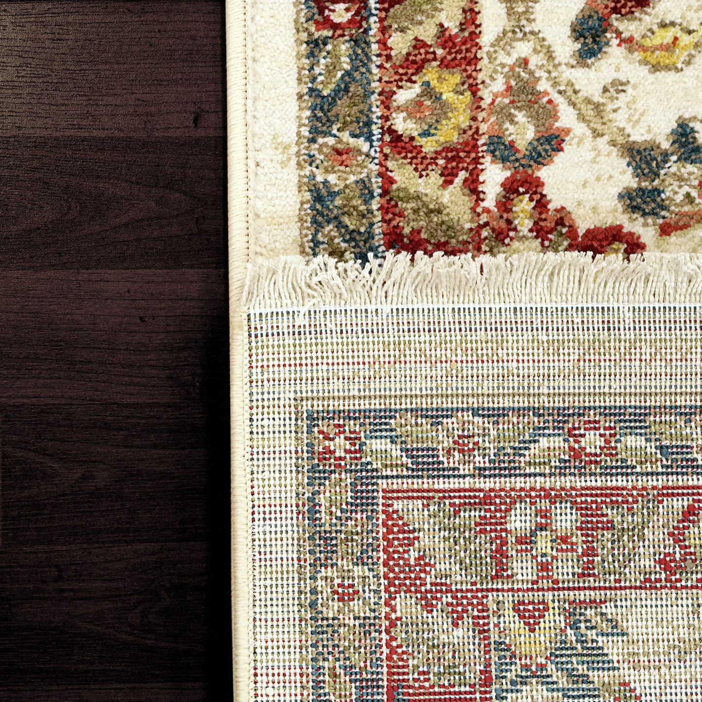 Juno Transitional Ivory/Red Floral Medium Pile Rug