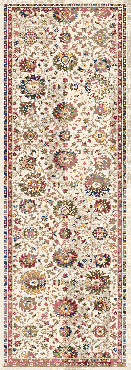 Juno Transitional Ivory/Red Floral Medium Pile Rug
