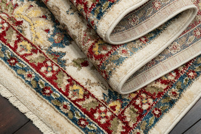 Juno Transitional Ivory/Red Floral Medium Pile Rug