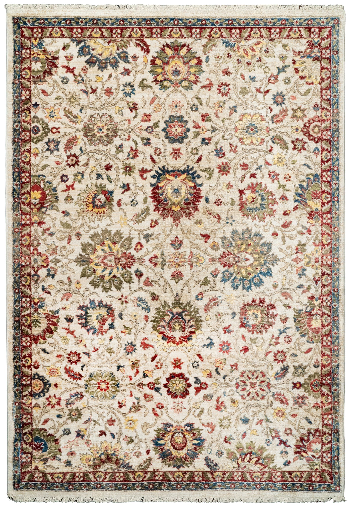 Juno Transitional Ivory/Red Floral Medium Pile Rug