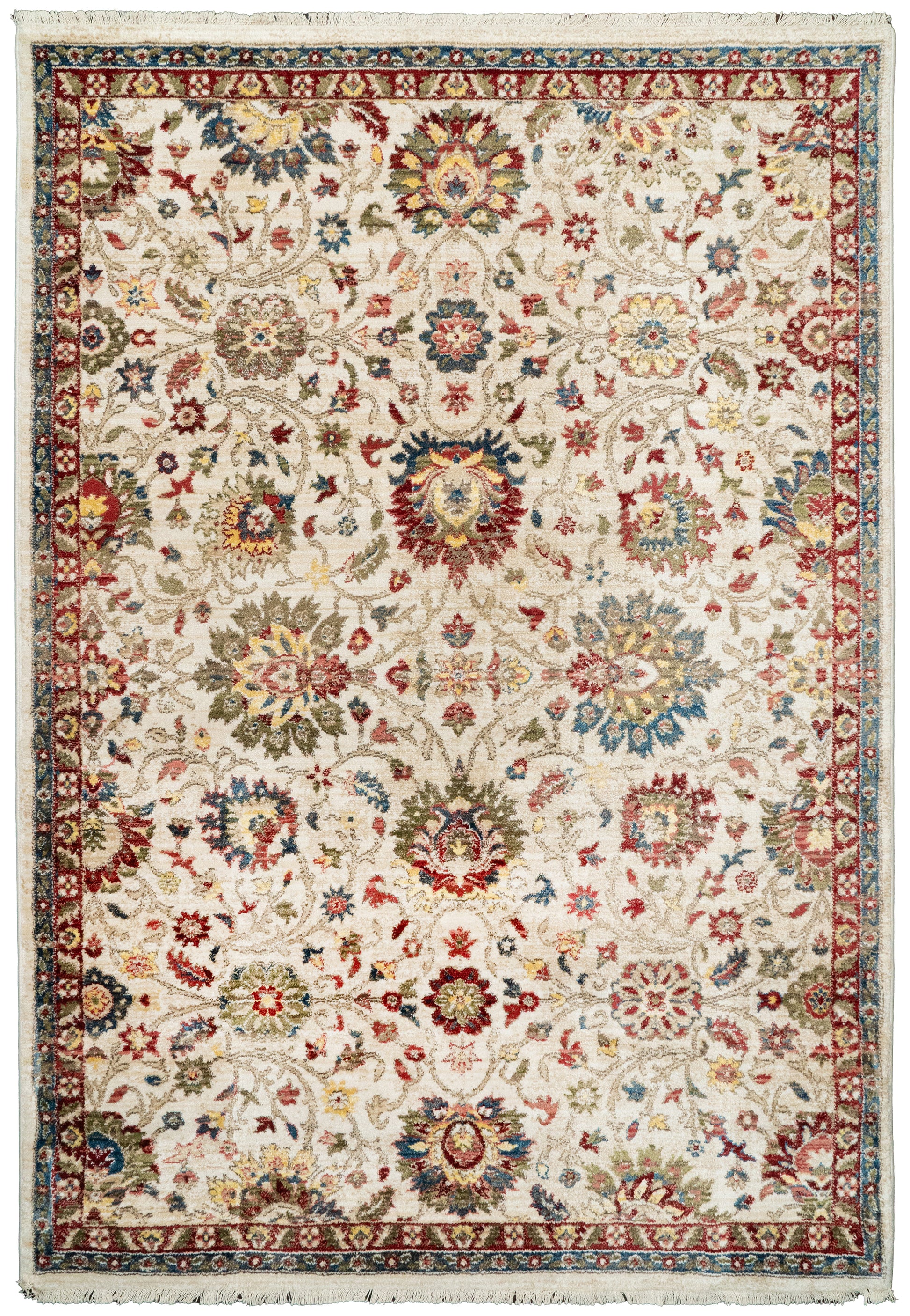 Juno Transitional Ivory/Red Floral Medium Pile Rug