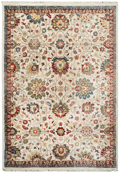 Juno Transitional Ivory/Red Floral Medium Pile Rug