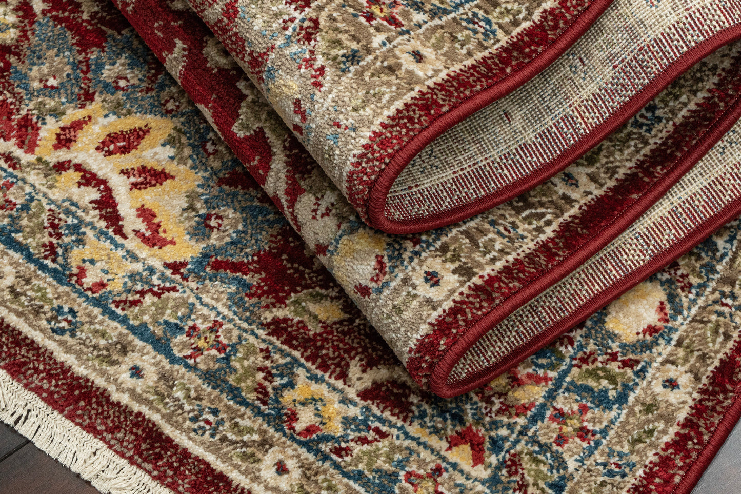 Juno Transitional Red Floral Medium Pile Rug