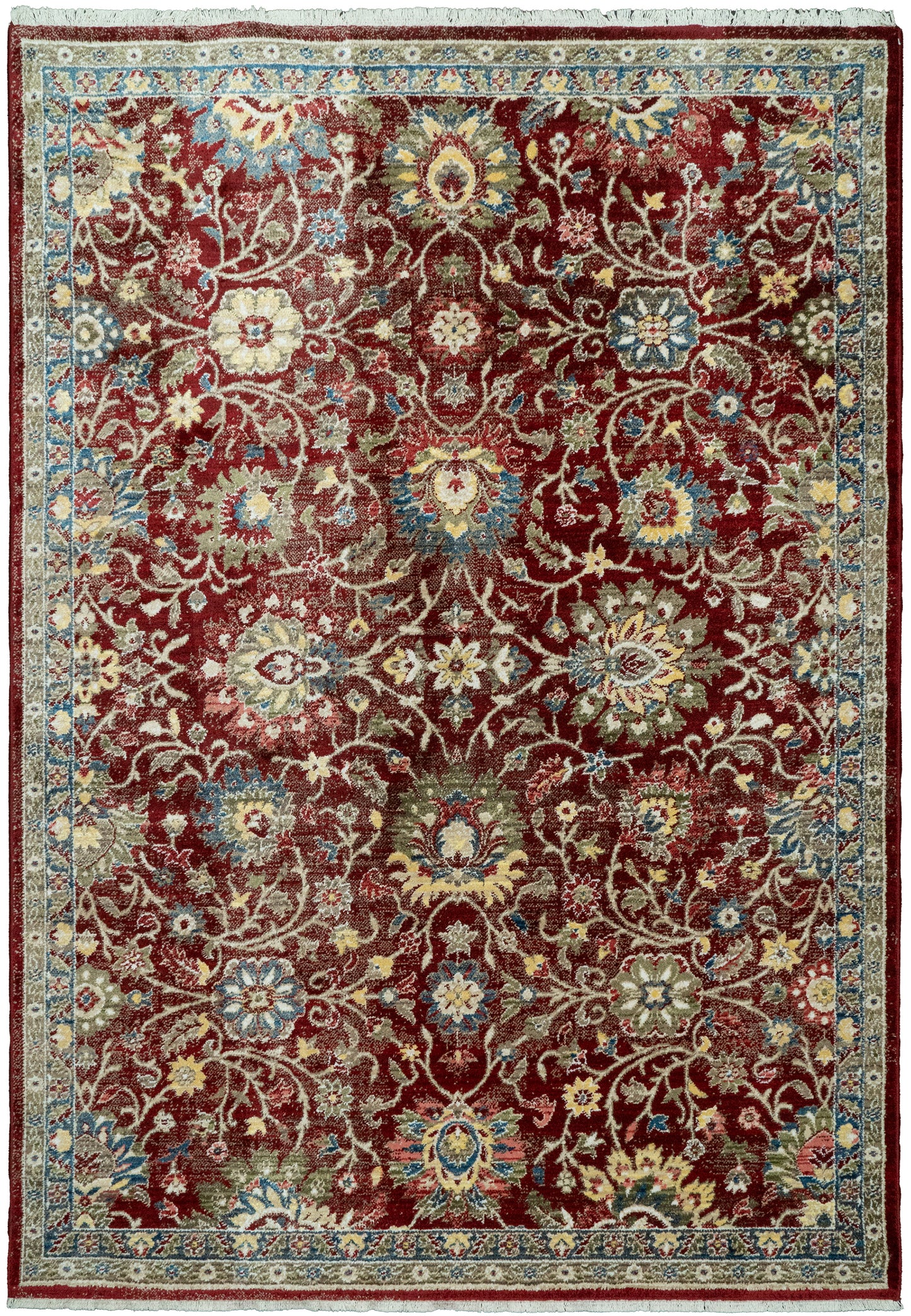 Juno Transitional Red Floral Medium Pile Rug