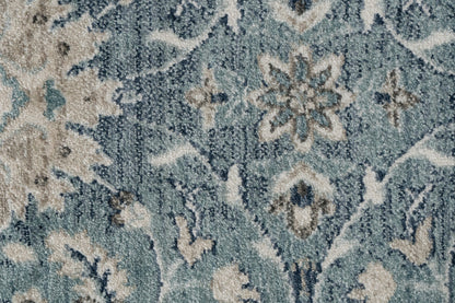 Juno Transitional Light Blue Floral Medium Pile Rug