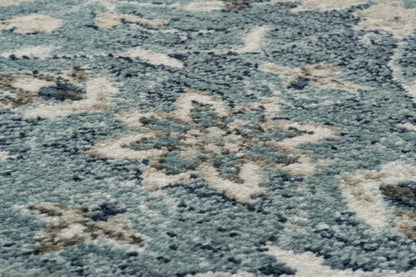 Juno Transitional Light Blue Floral Medium Pile Rug