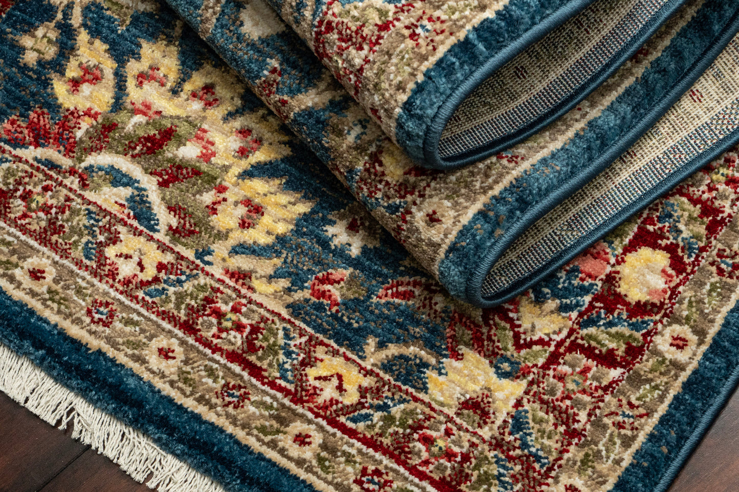 Juno Transitional Navy Floral Medium Pile Rug