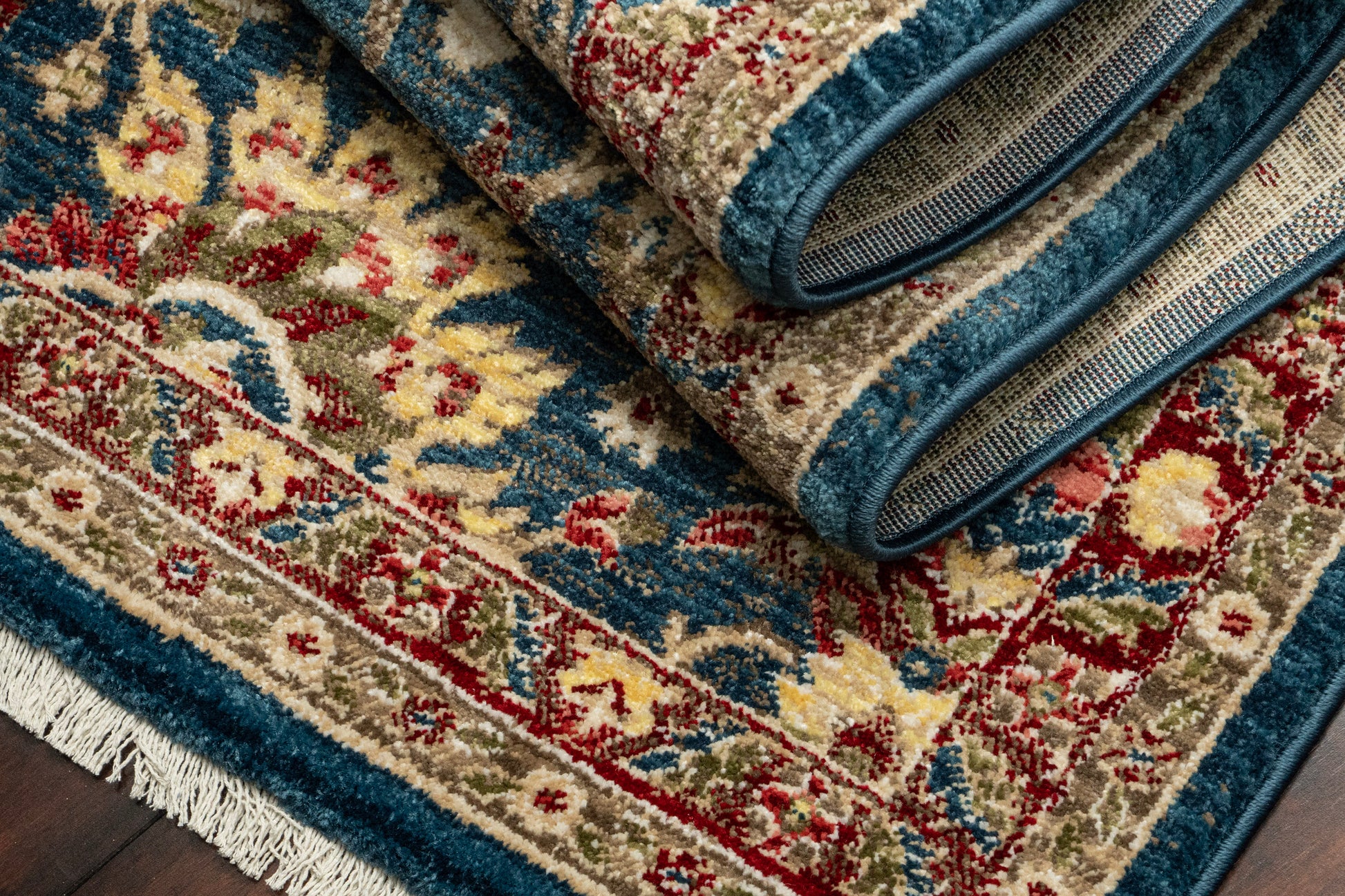 Juno Transitional Navy Floral Medium Pile Rug