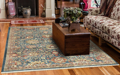 Juno Transitional Navy Floral Medium Pile Rug